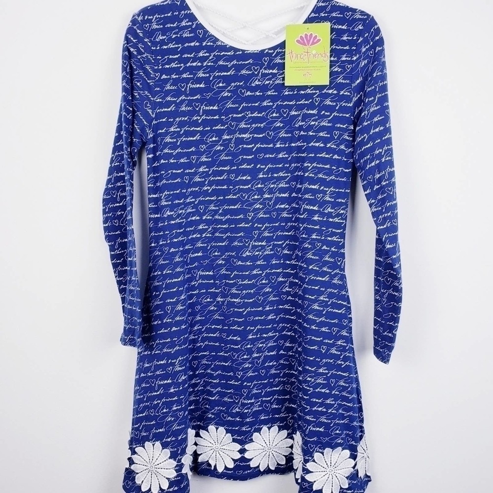 Three Friends New‎ with tags Blue and White Print Daisey Dress Size 16